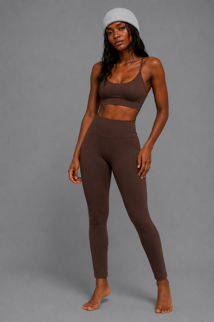 Espresso brown women leggings front 