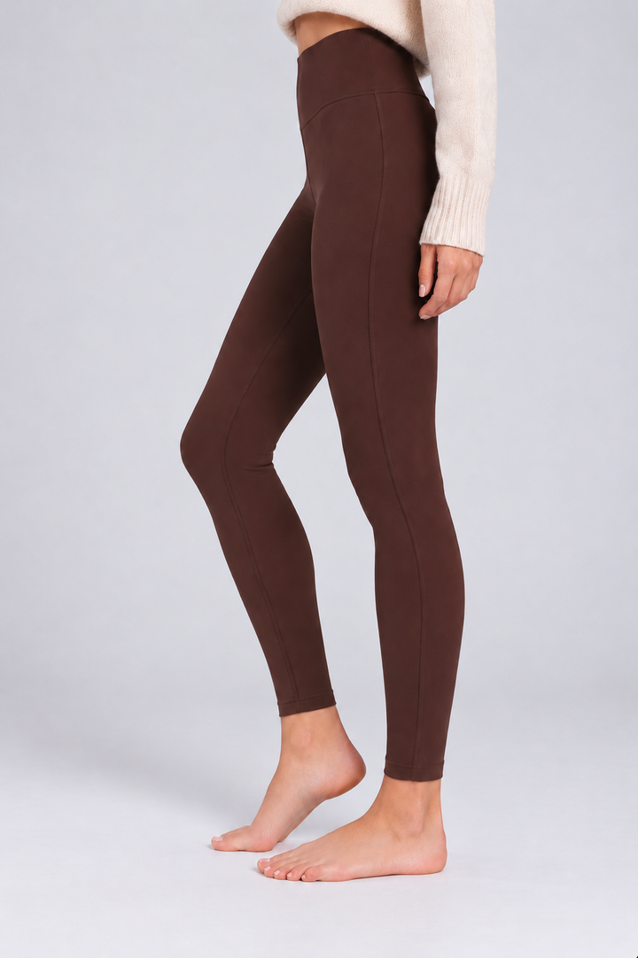 Espresso brown women leggings side 