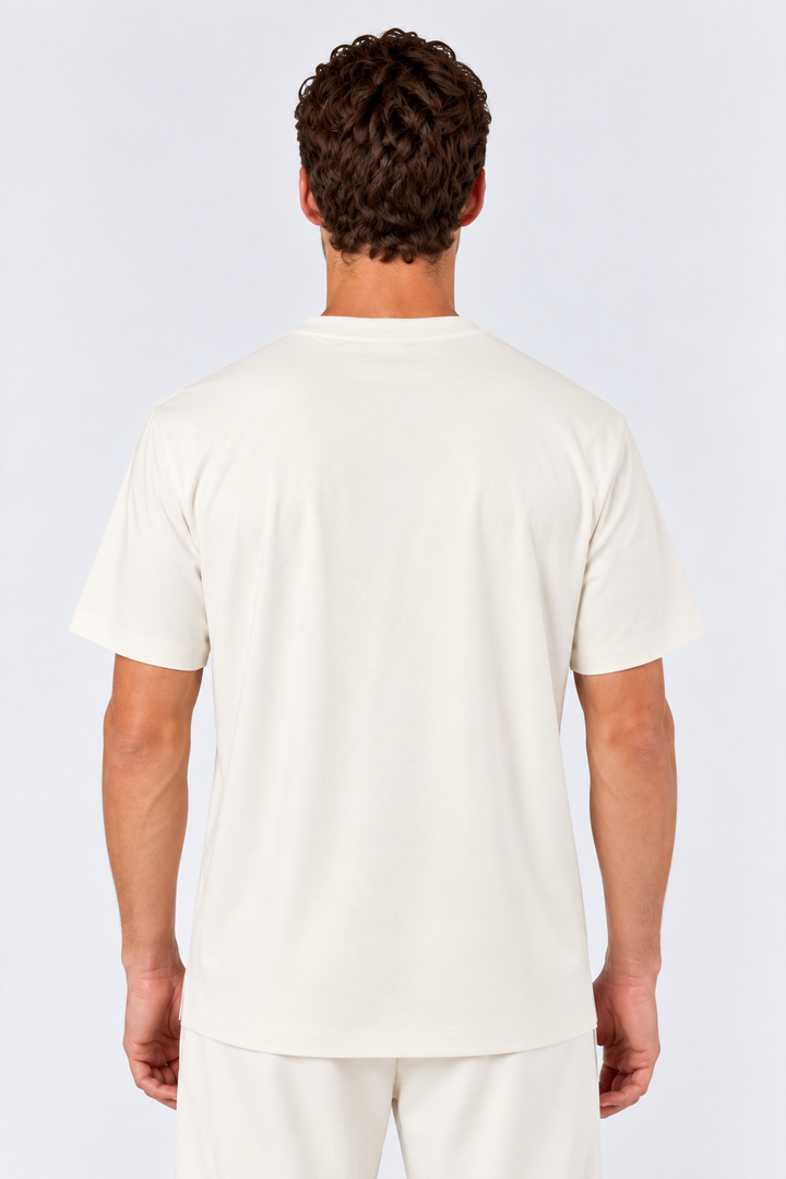 Ivory Performance silk men tee front 