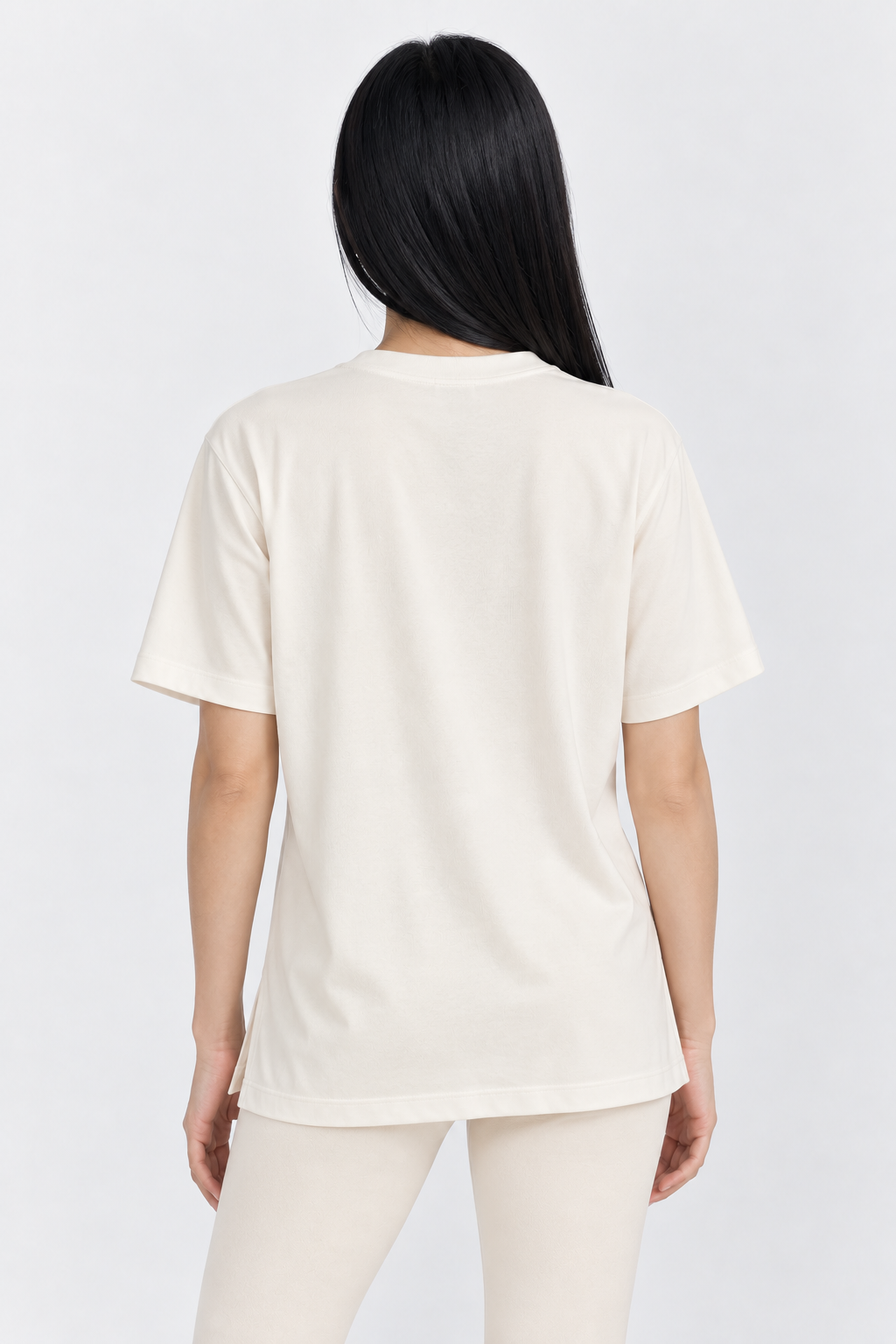 Ivory Performance silk women tee front 