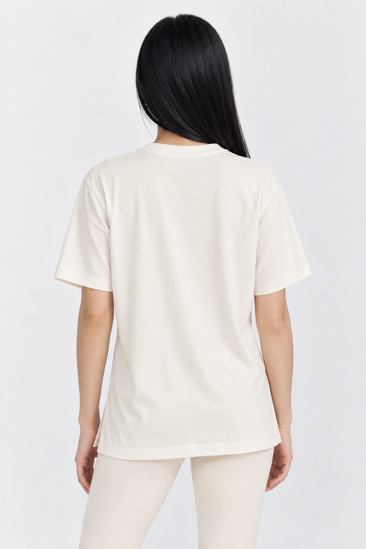 Ivory Performance silk women tee front 