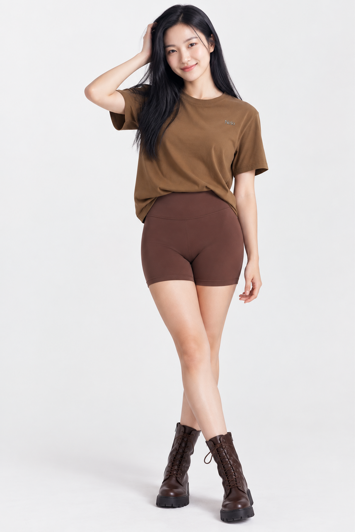 Latte Espresso tee &amp; shorts set front 
