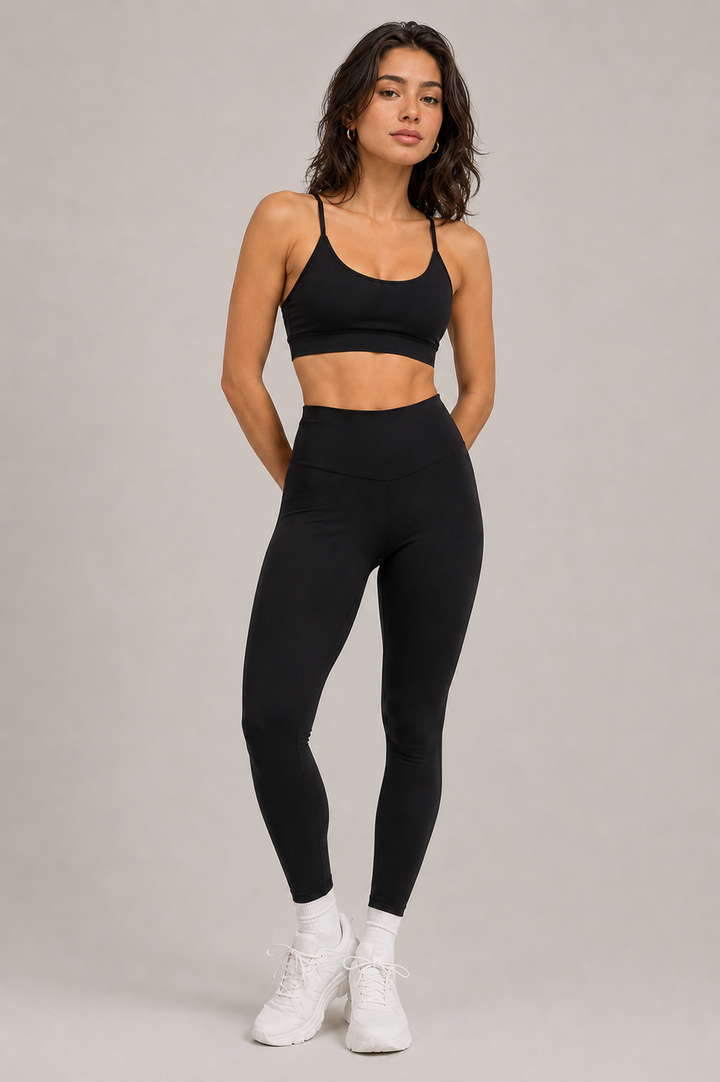 Black women leggings front 