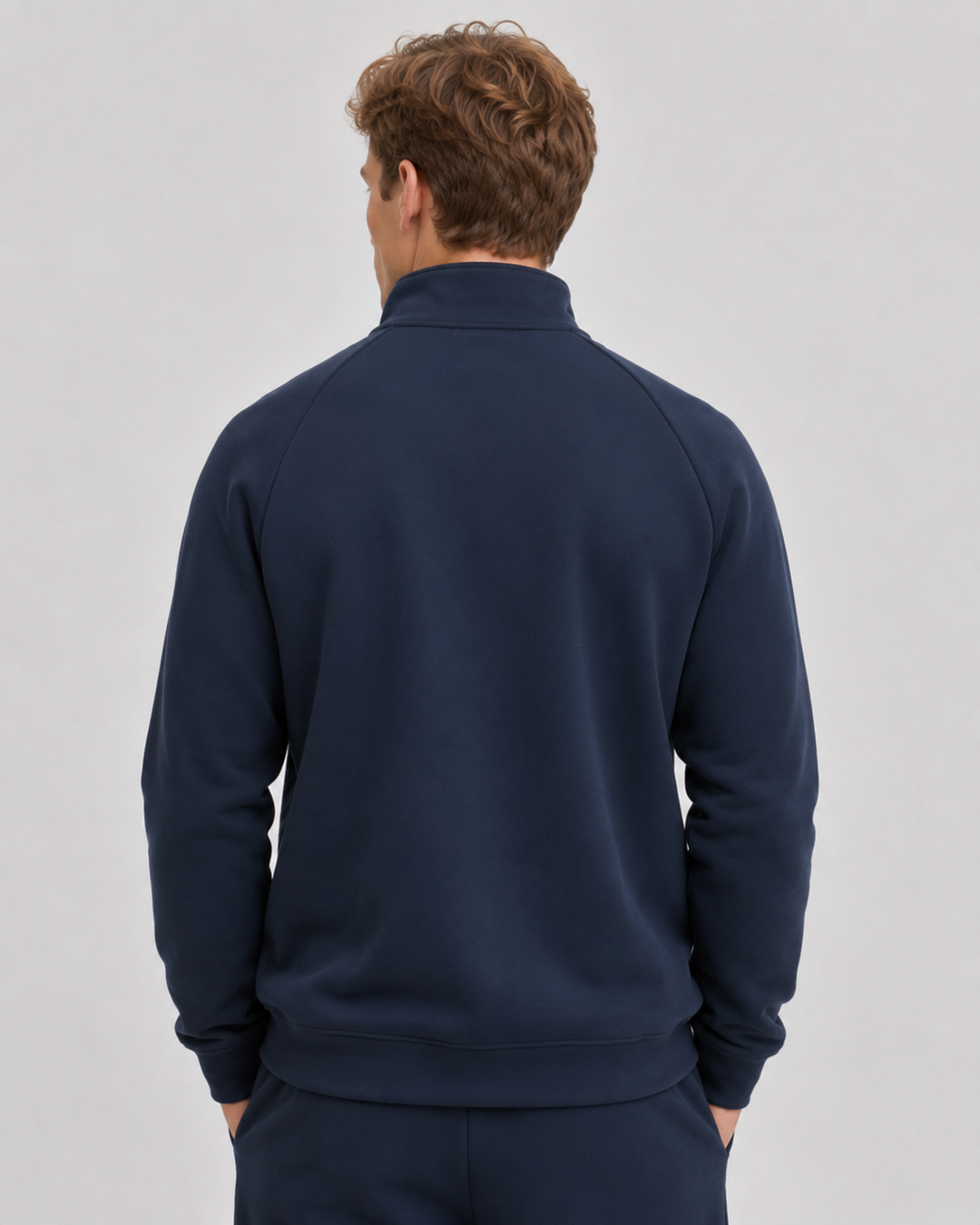 Midnight Navy men half zip front 
