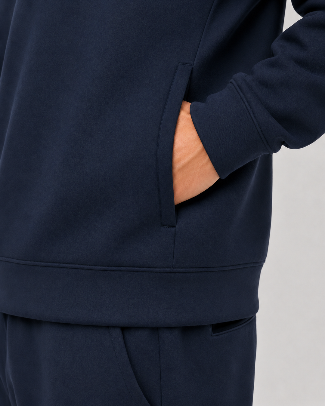 Midnight Navy men half zip front 
