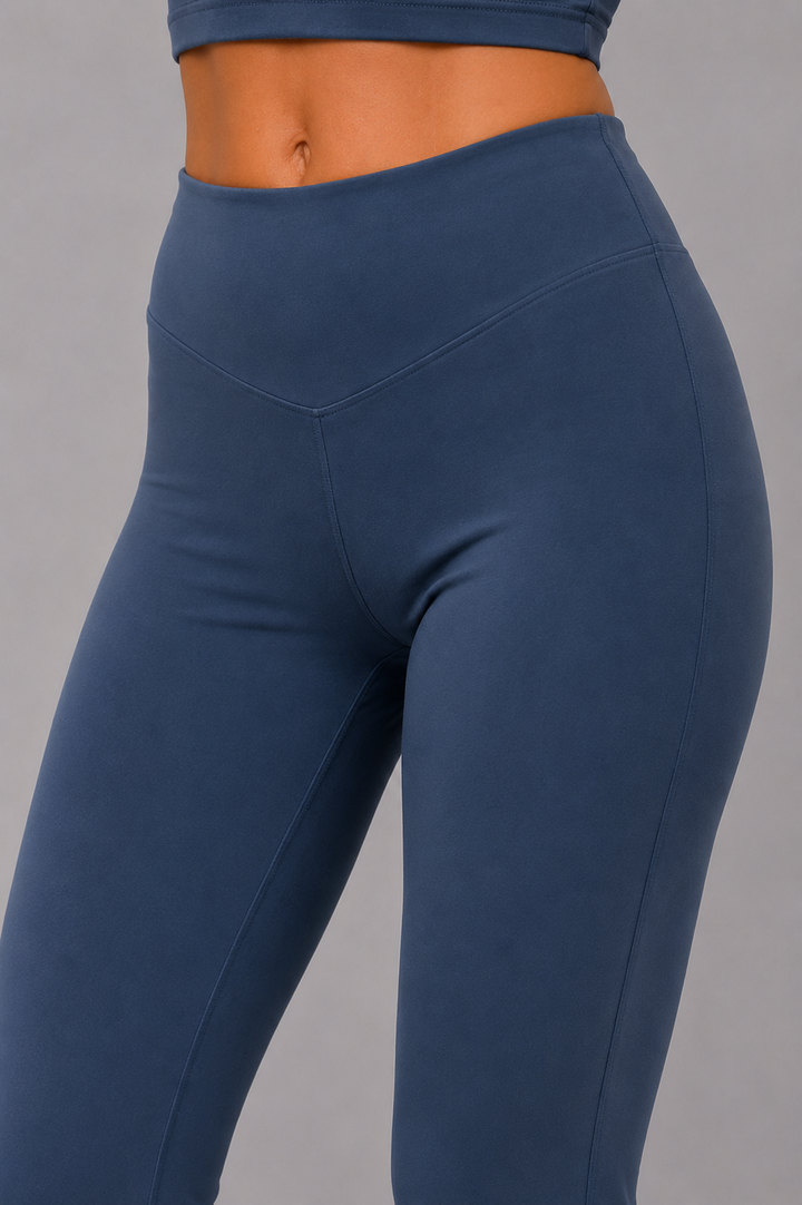 Midnight navy women flare leggings front 