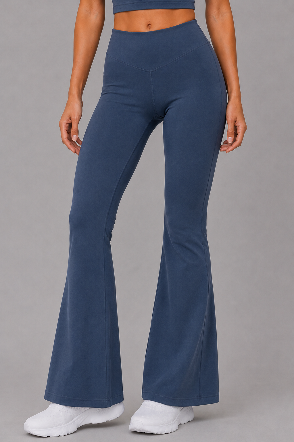 Midnight navy women flare leggings front 