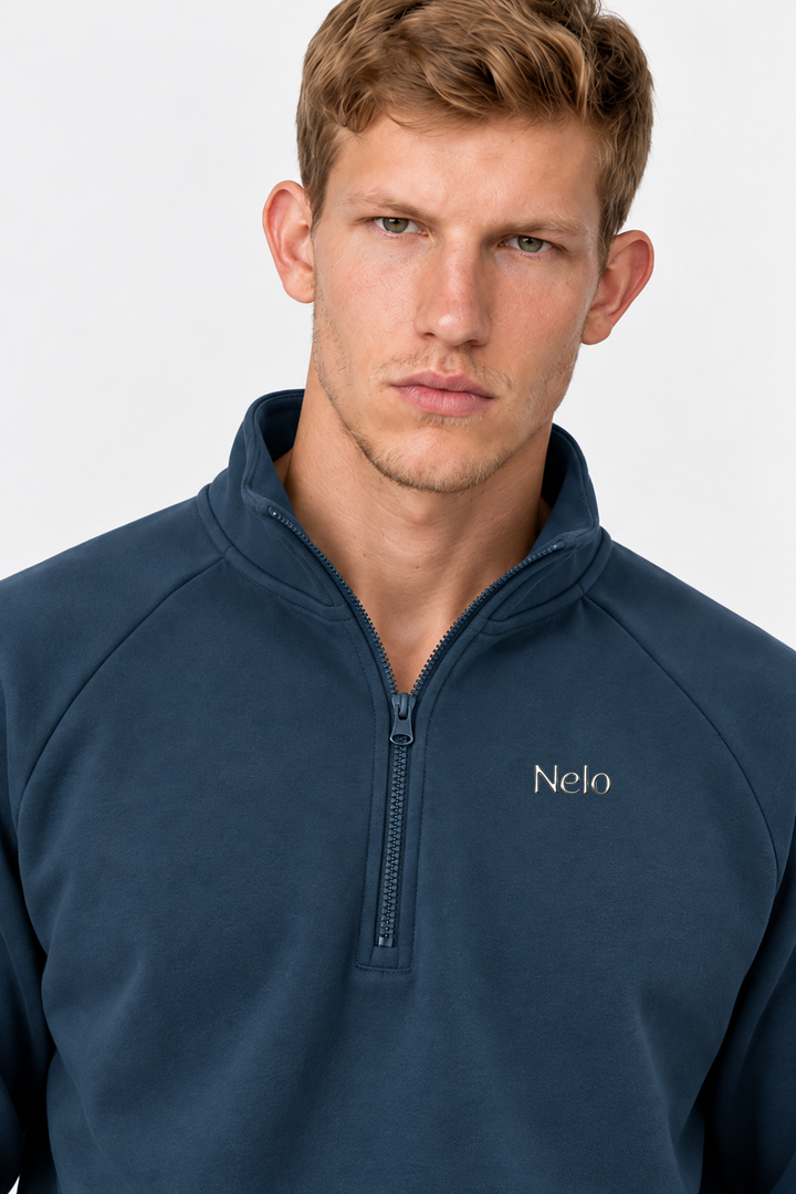 Midocean  Navy men half zip front 