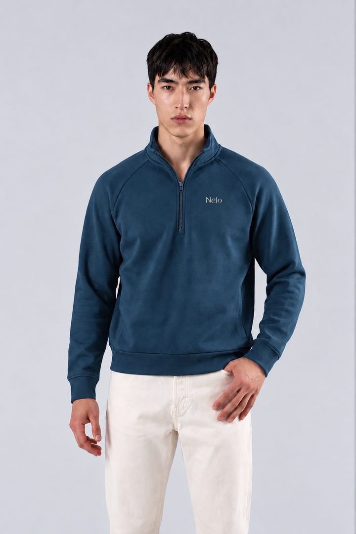 Midocean  Navy men half zip front 