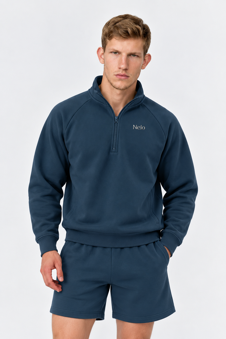 Midocean  Navy men half zip front 