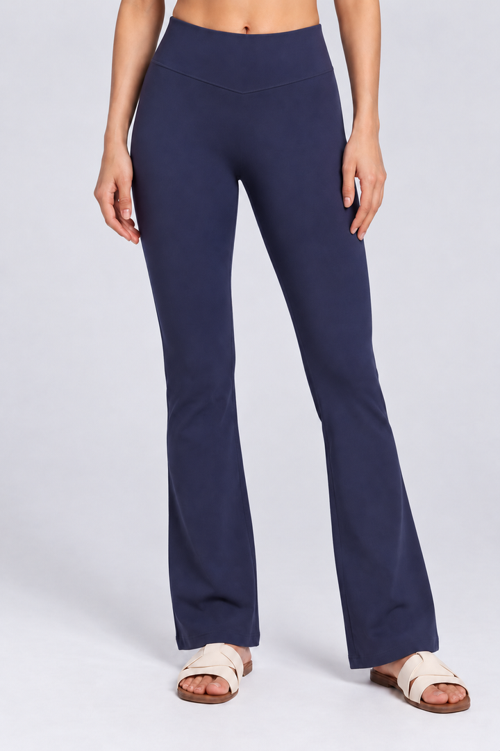 Midocean navy women flare leggings front 