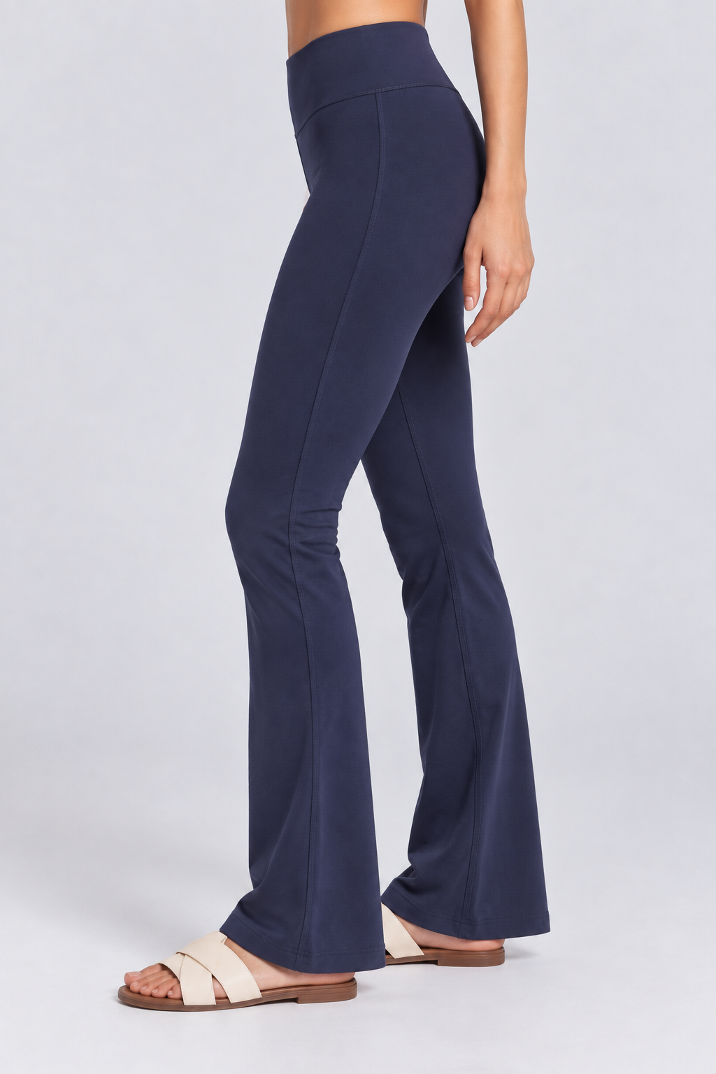 Midocean navy women flare leggings side 