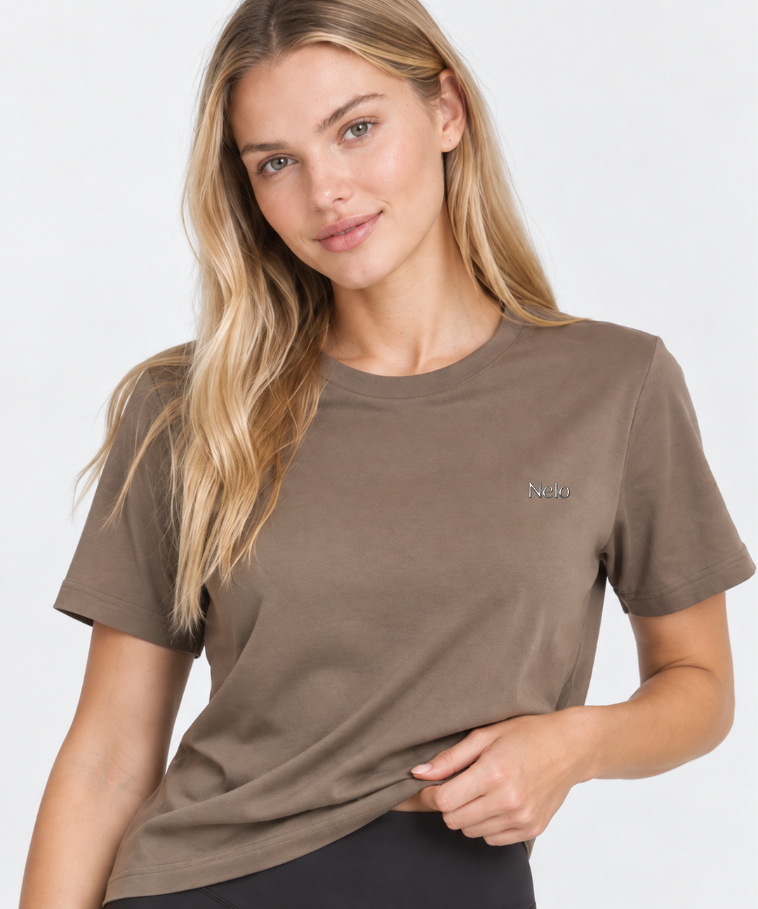 Misty Black tee &amp; shorts set front 