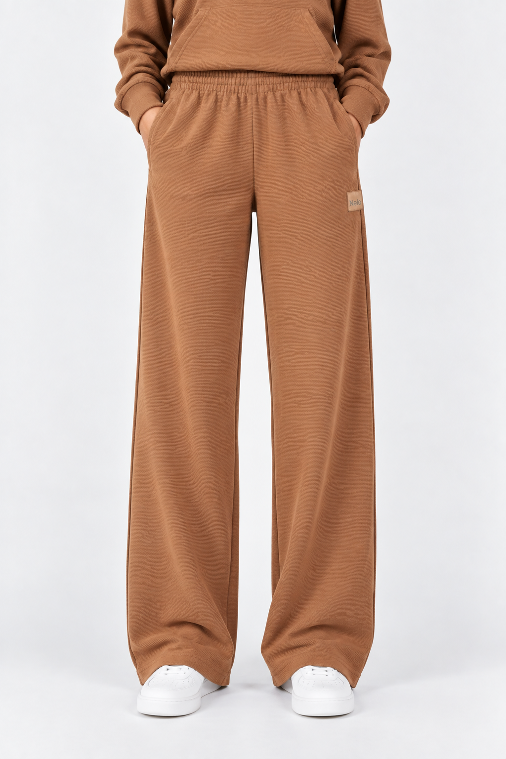 Mocha Textured Lounge women pants front 