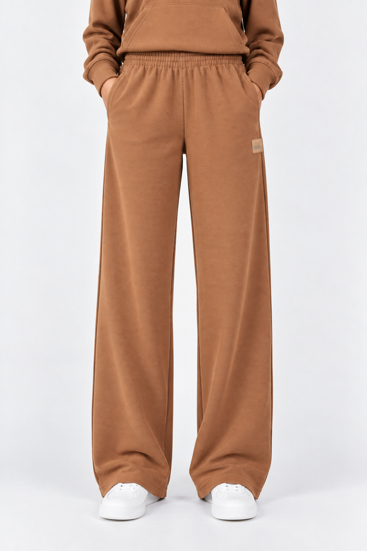 Mocha Textured Lounge women pants front 