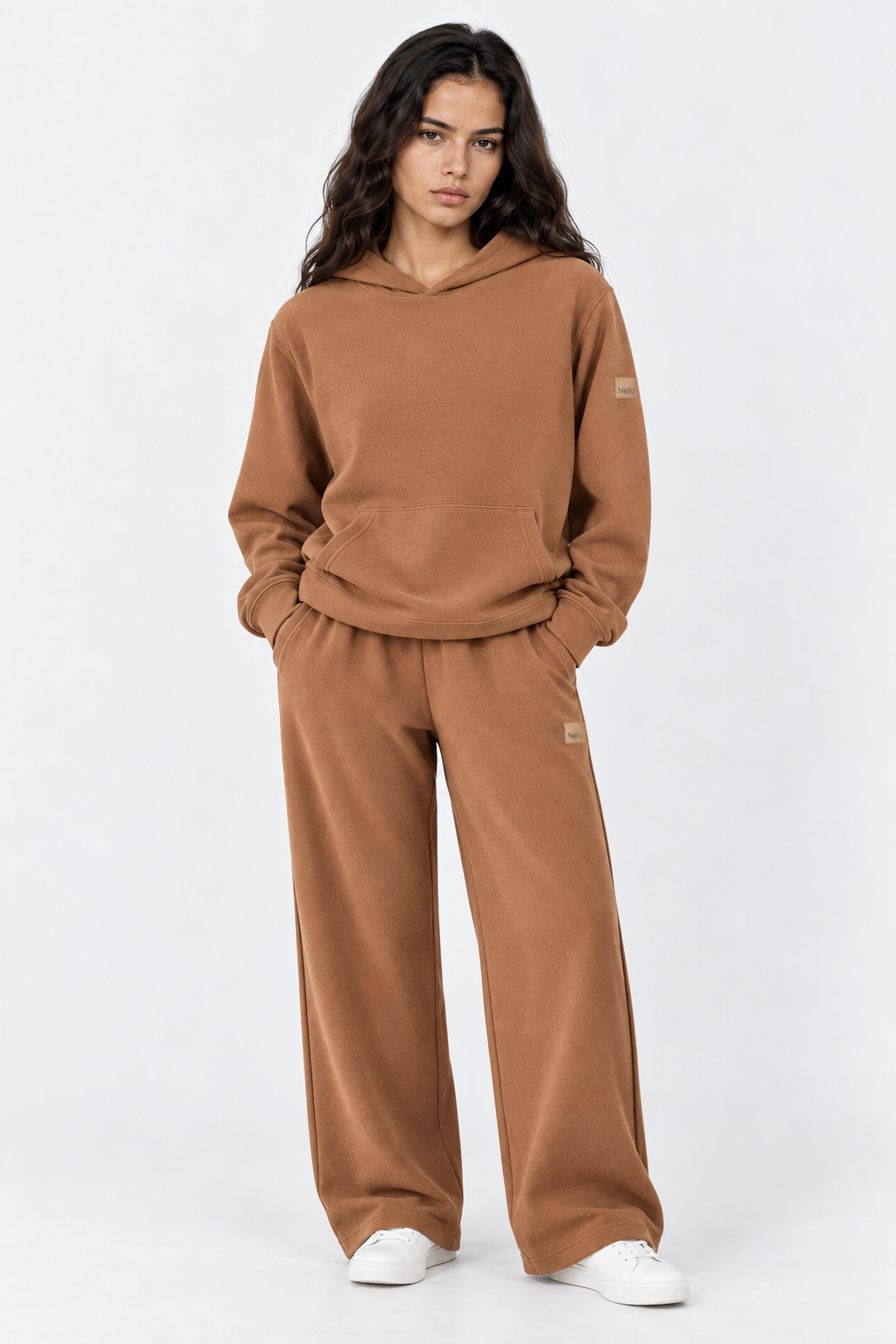 Mocha Textured Lounge women pants front 