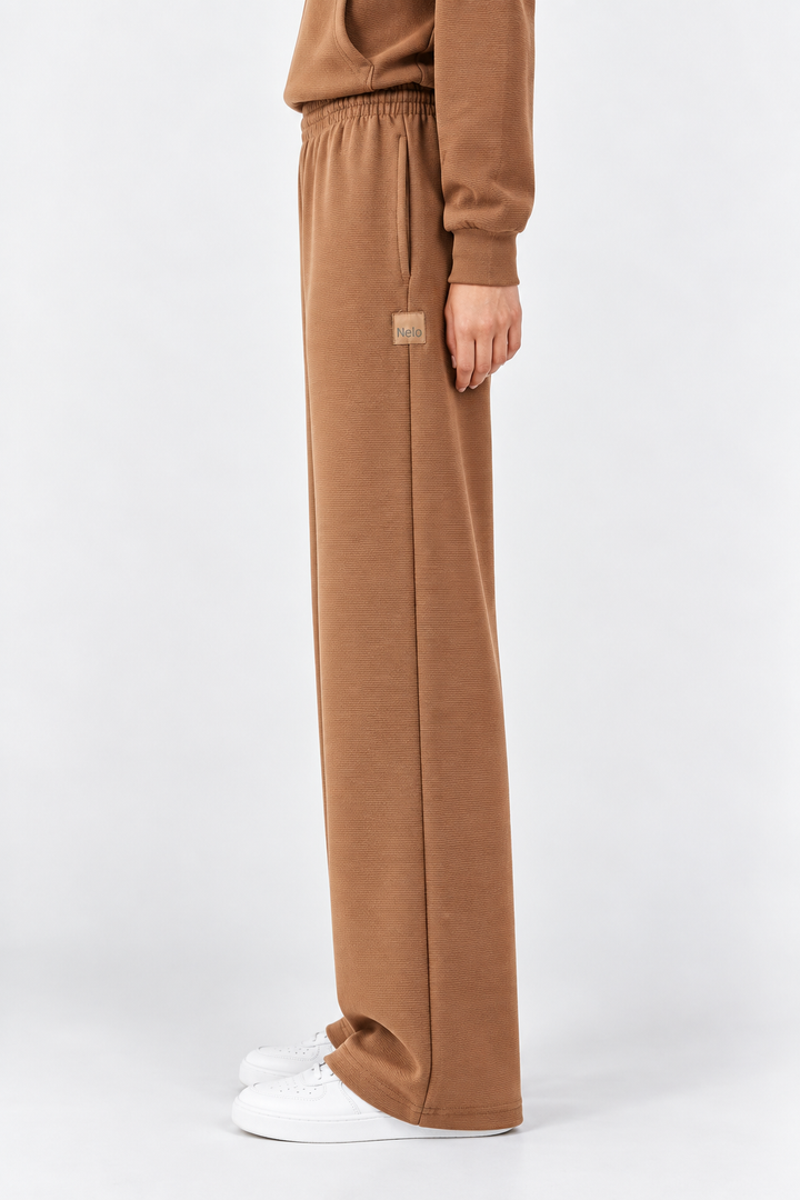 Mocha Textured Lounge women pants front 