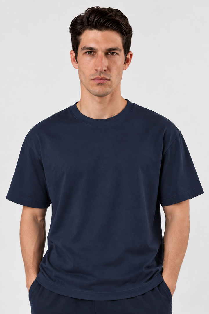 Navy Performance silk men tee front 