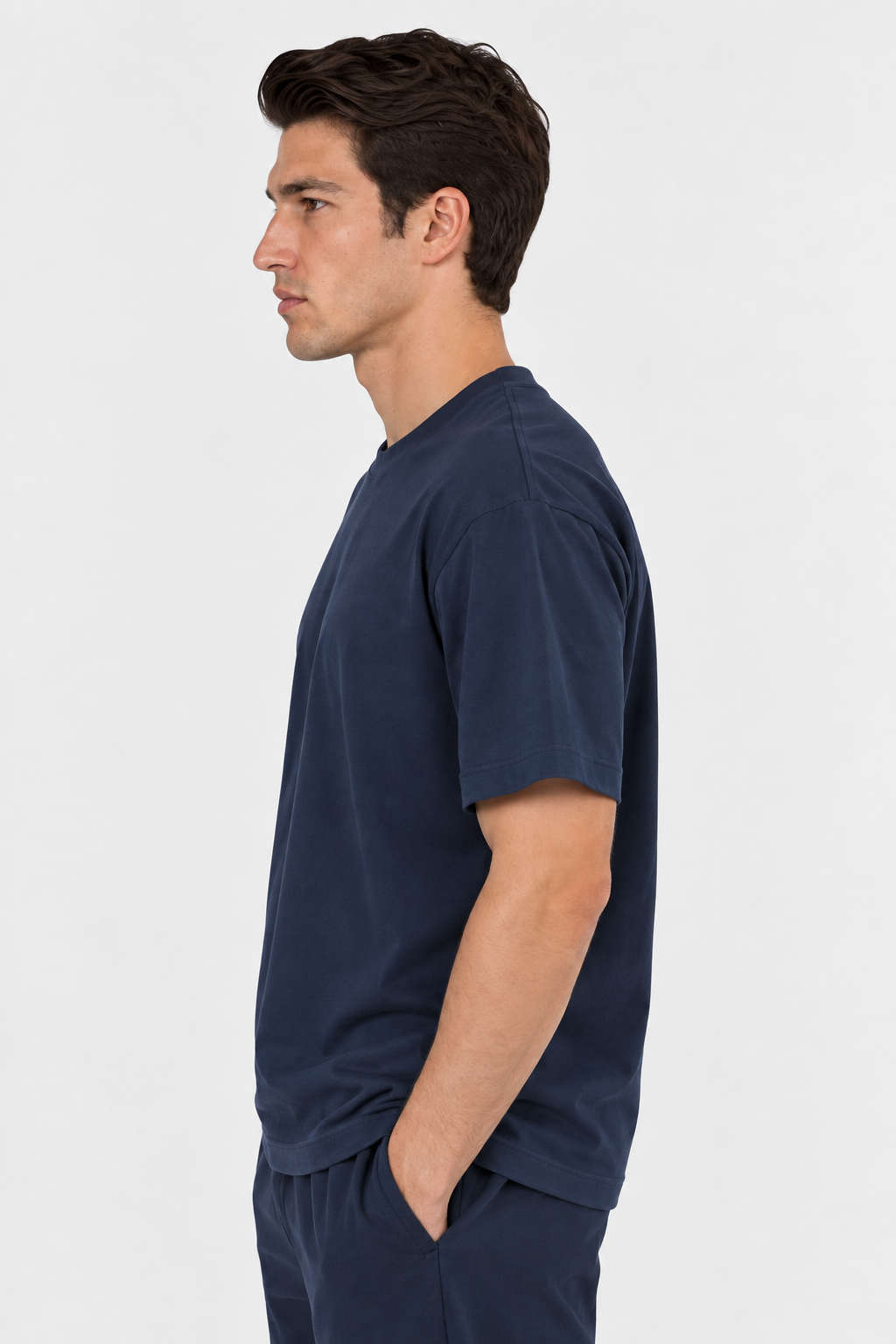 Navy Performance silk men tee front 