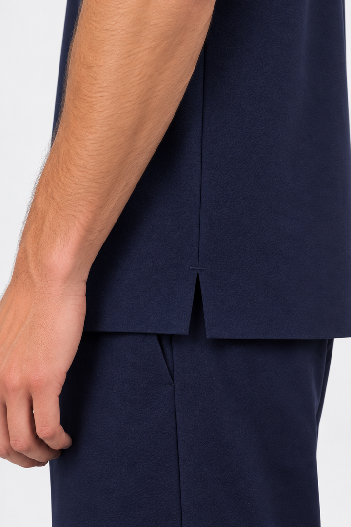 Navy Performance silk men tee front 