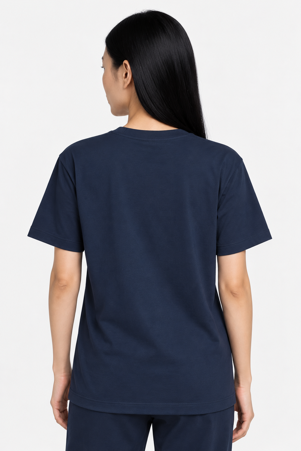Navy1 100% cotton women tee front #color_navy1