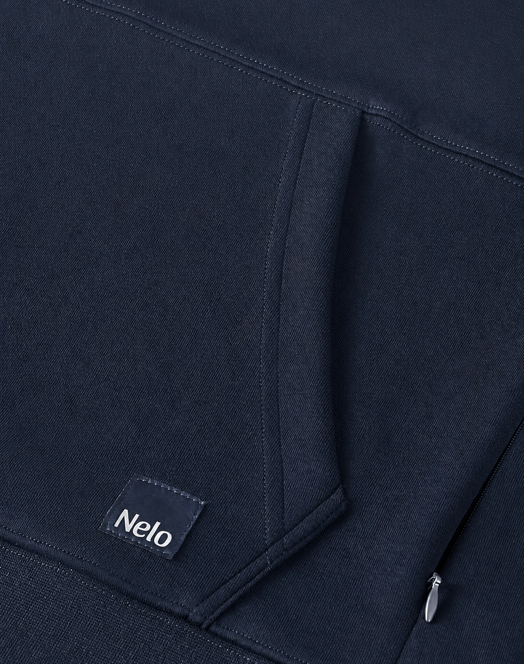 Navy signature cotton hoodie front 
