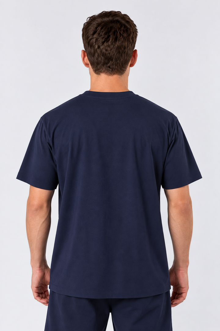 Navy Performance silk men tee front 