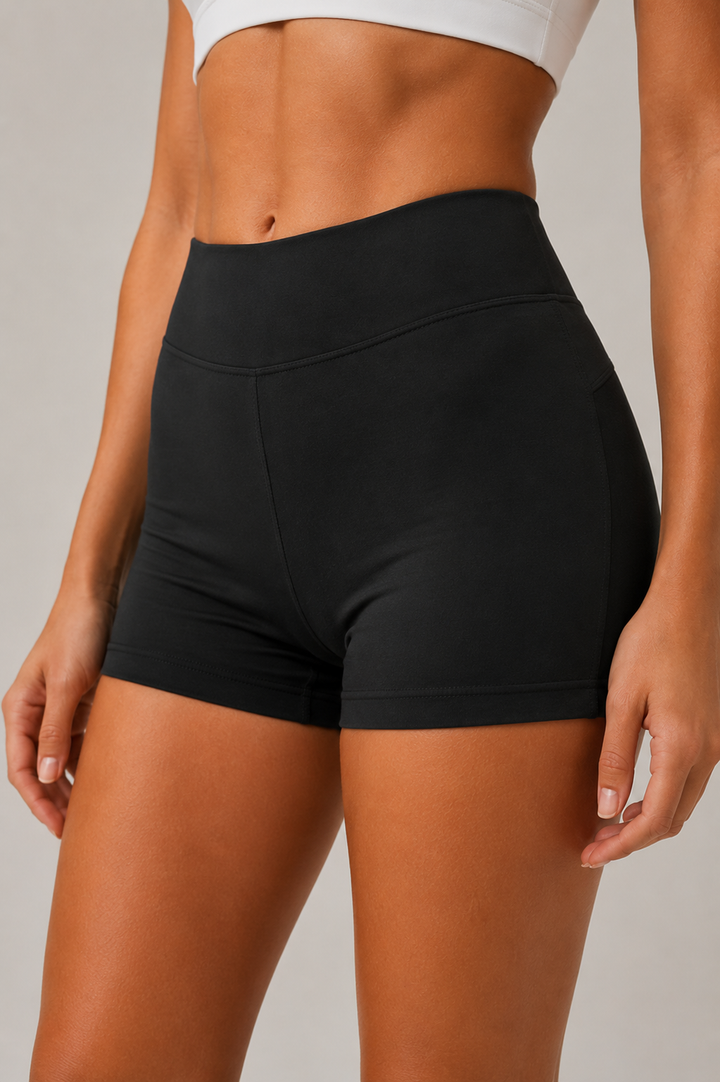 Black women shorts close 