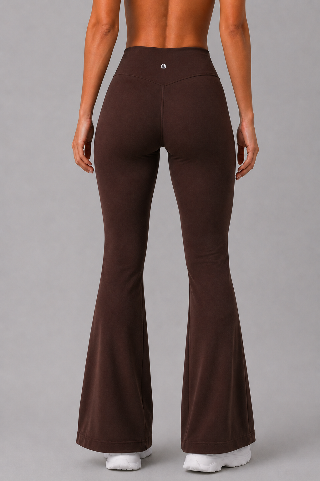 Espresso brown women flare leggings front 