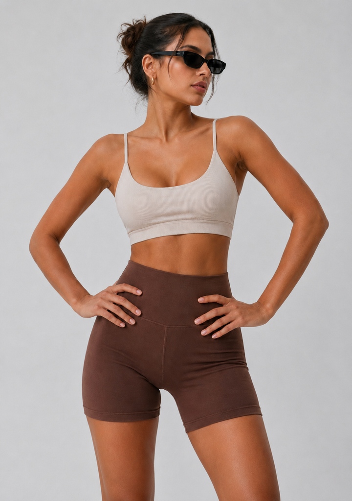 Espresso brown women shorts front 