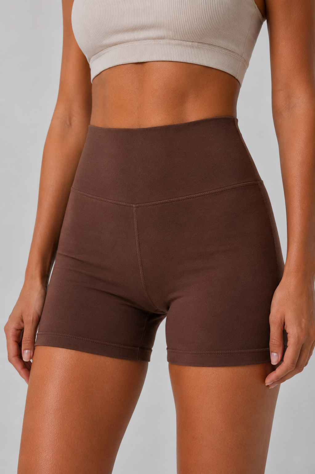 Espresso brown women shorts front 