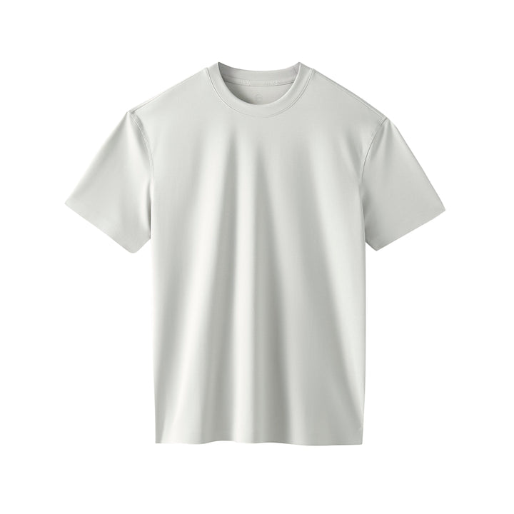Pearl Grey Performance silk men tee front 