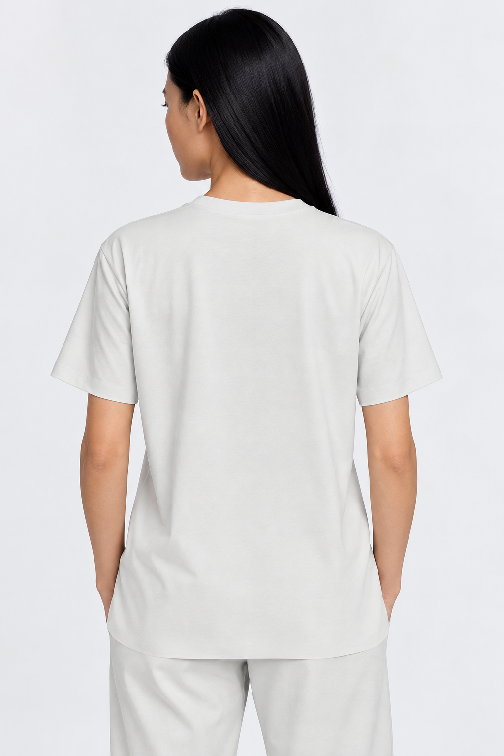 Pearl Grey Performance silk women tee front 