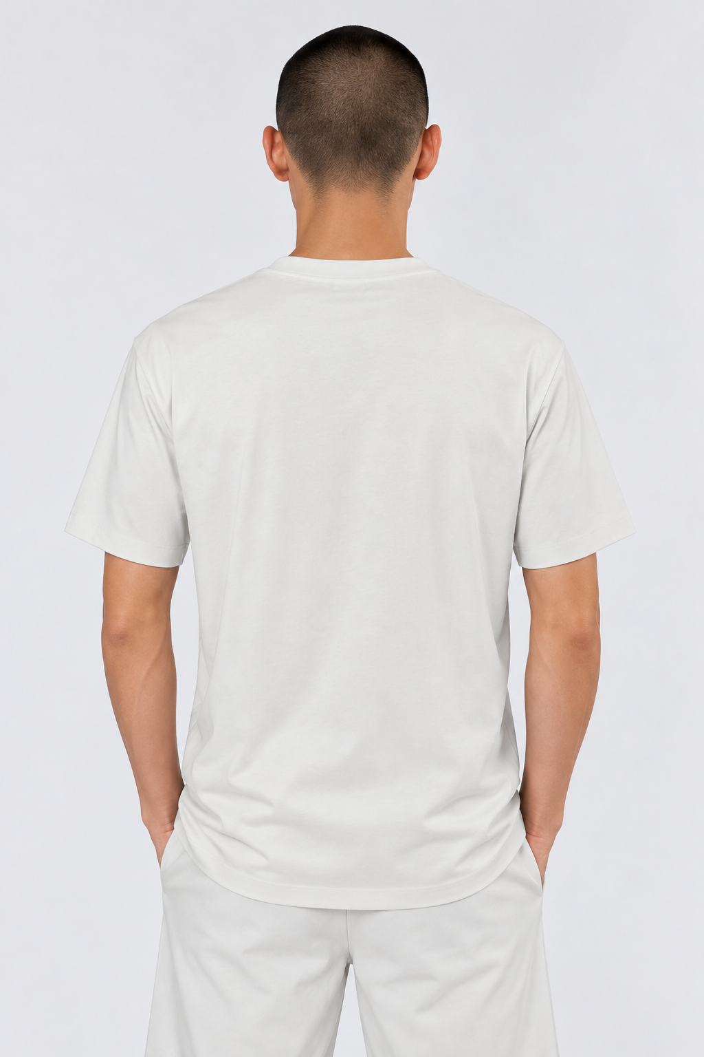 Pearl Grey Performance silk men tee front 