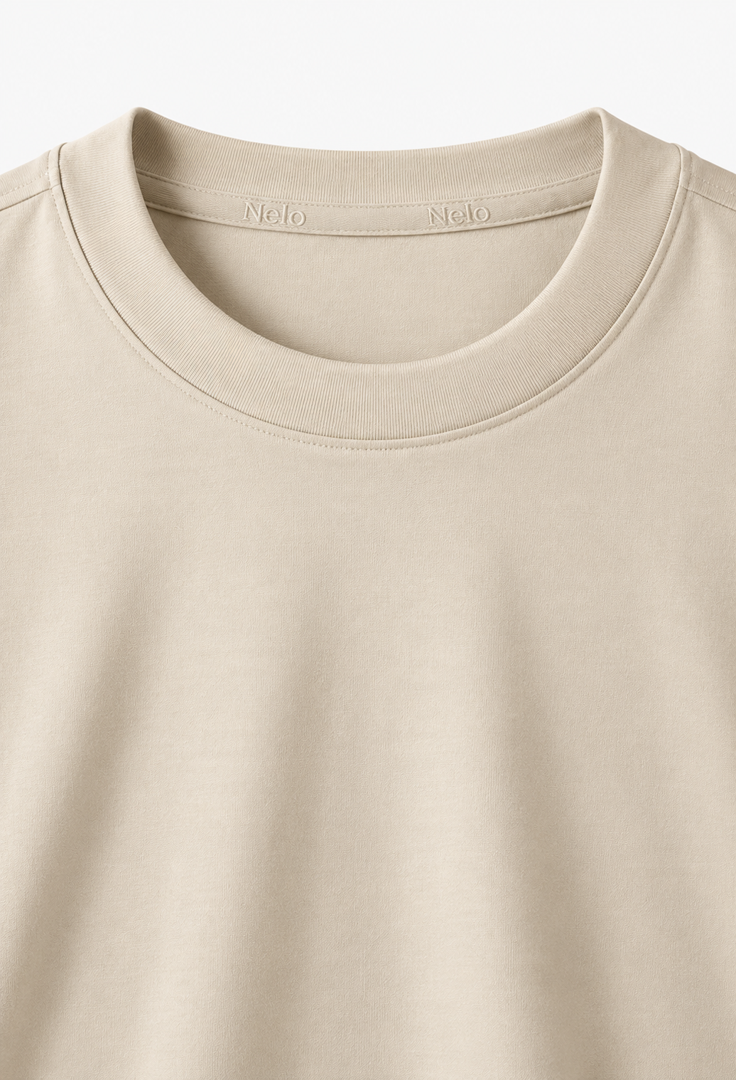 Sand 100% cotton women tee front 
