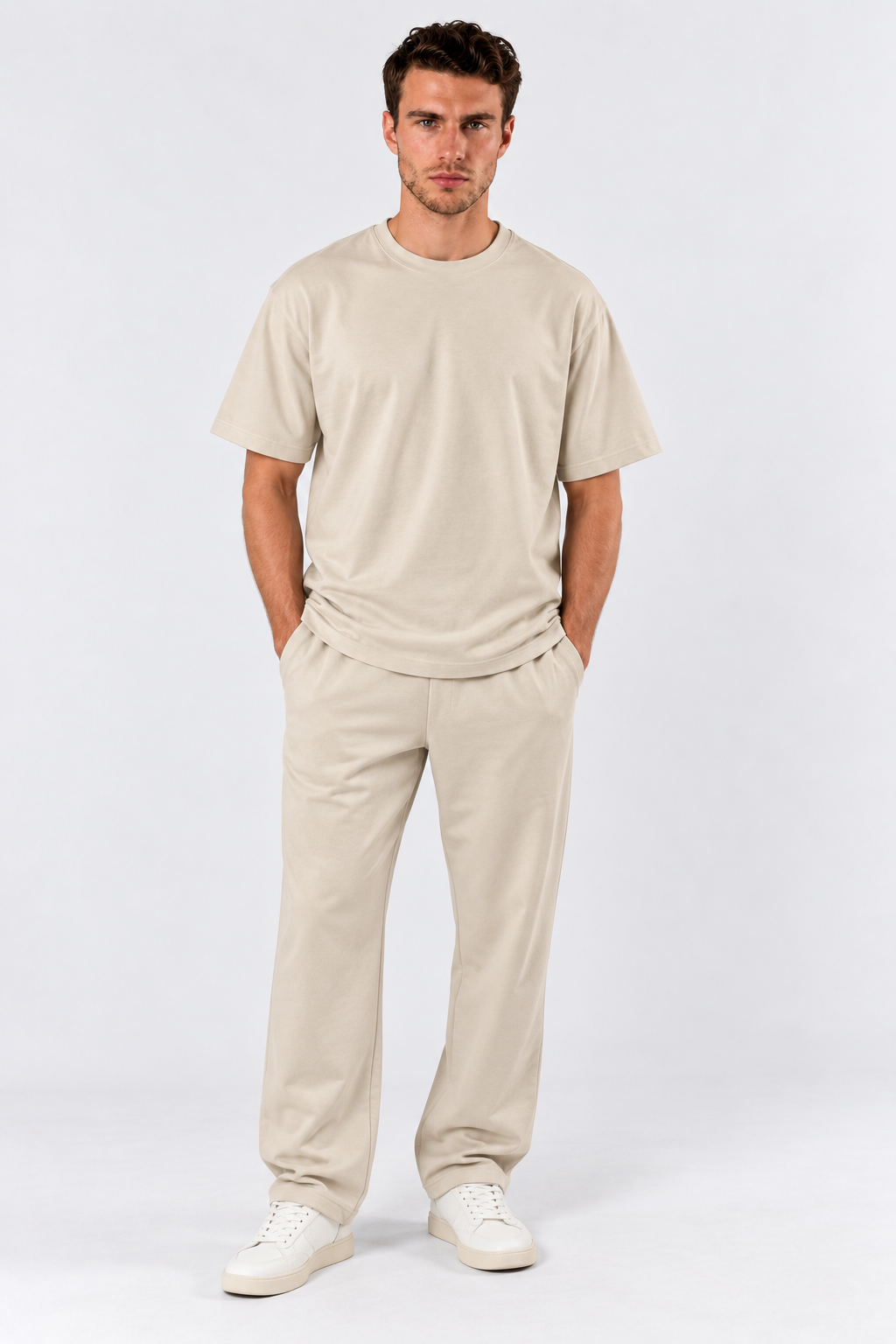 Sand Performance silk men tee front 
