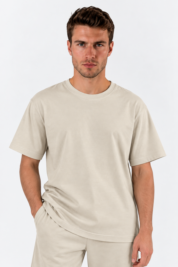 Sand Performance silk men tee front 