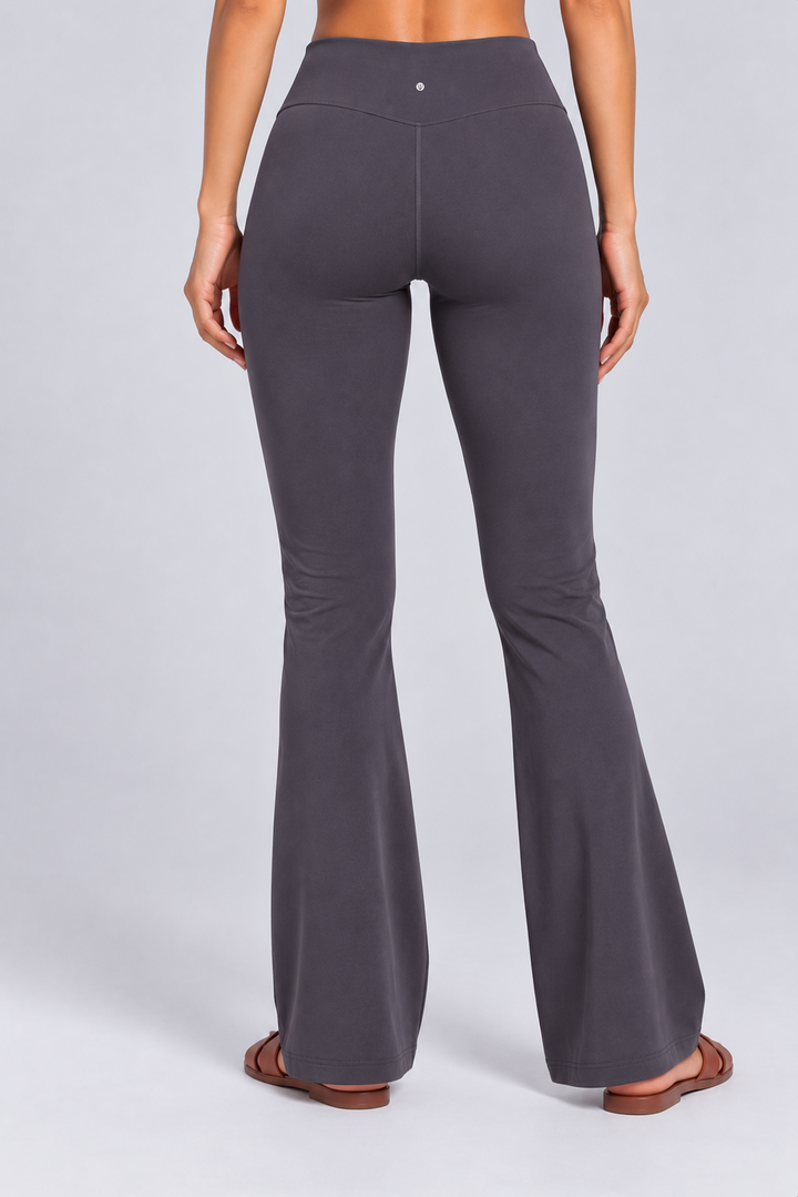 Slate grey women flare leggings back 