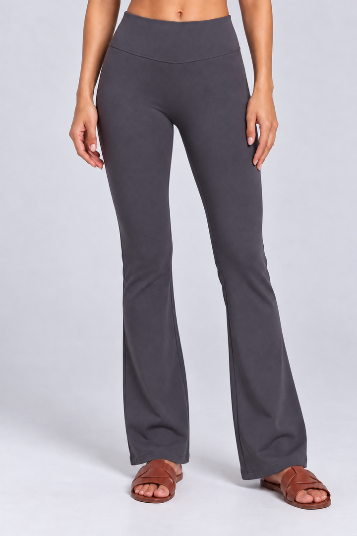 Slate grey women flare leggings front 