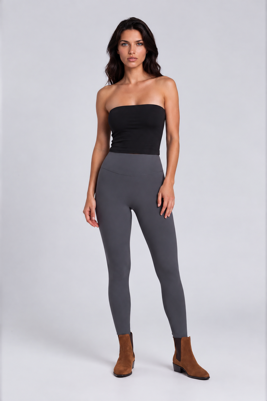 Slate grey women leggings front 
