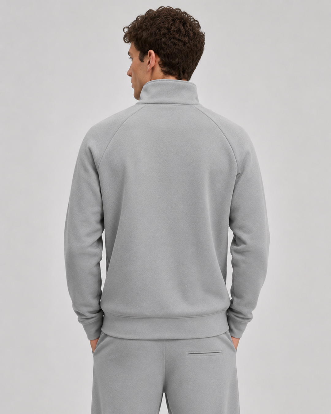 Solar Grey men half zip front 