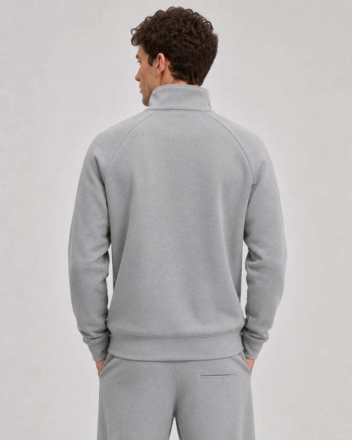 Solar Grey men half zip front 