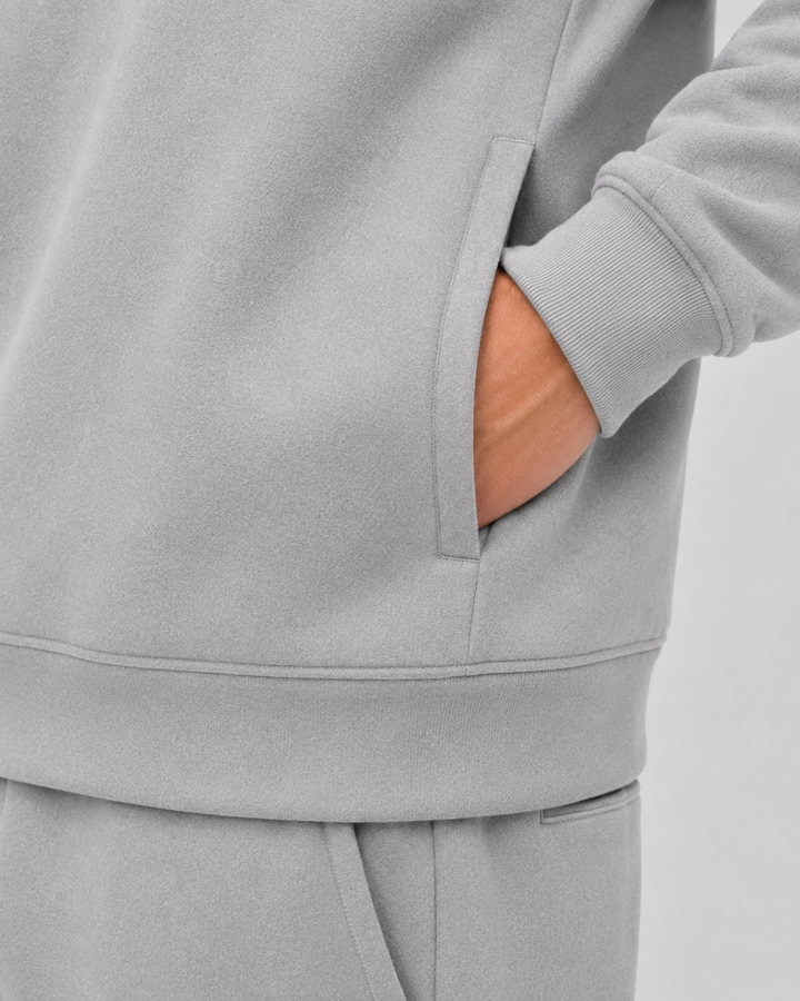 Solar Grey men half zip front 