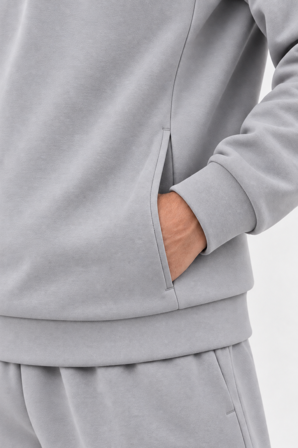 Solar Grey men half zip front 