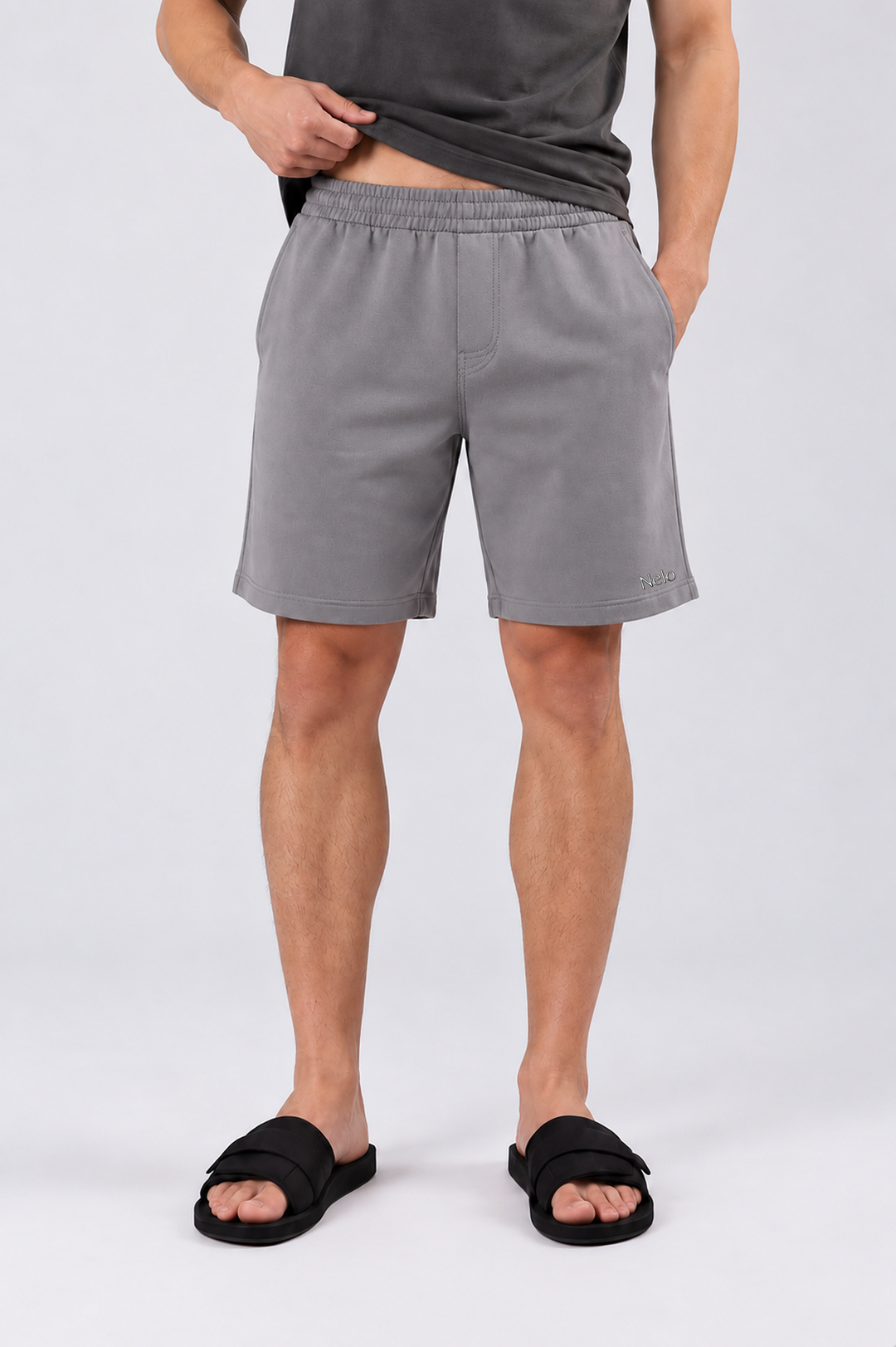 Solar Grey men shorts front #color_solar-grey