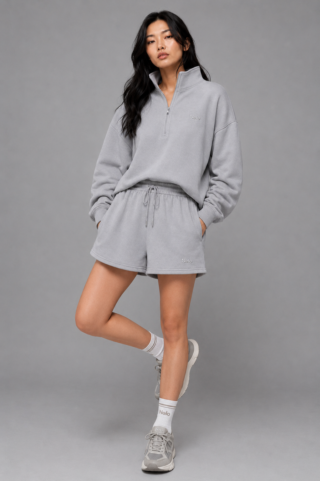 Solar Grey women hoodie front 