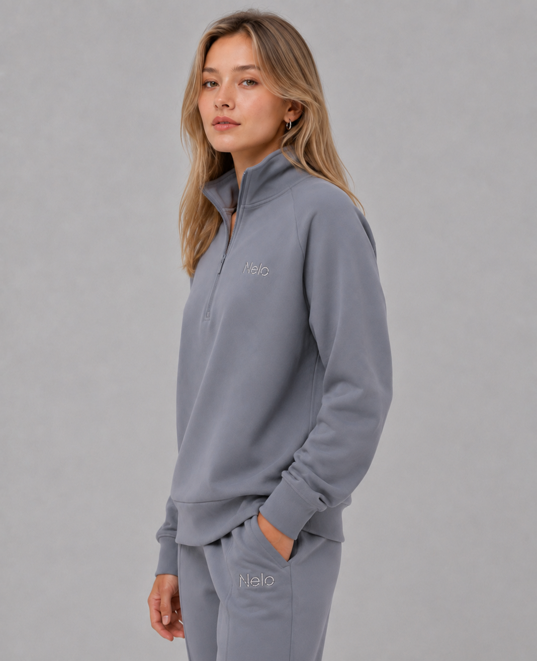 Solar Grey women hoodie front 