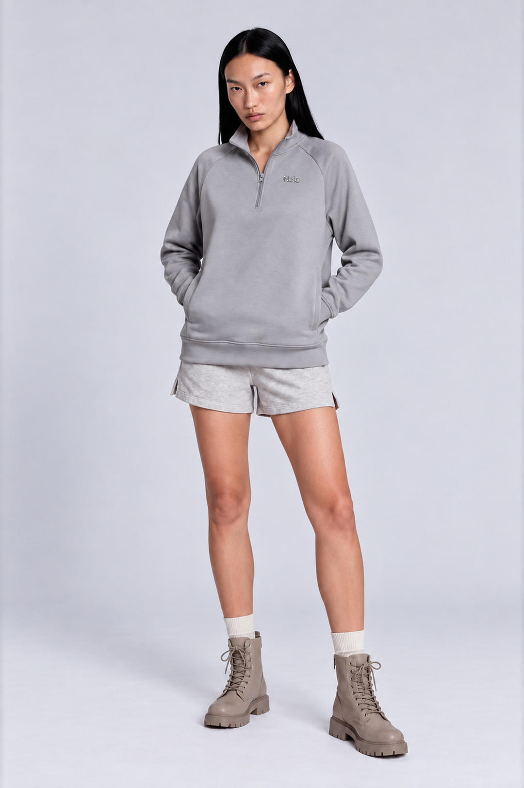  Solar Grey women hoodie front 