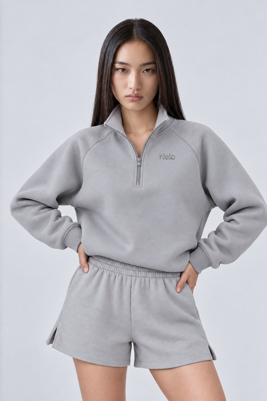  Solar Grey women hoodie front 