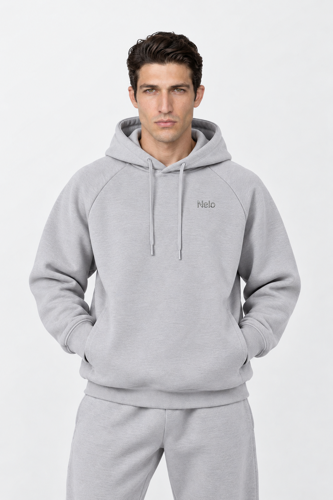  Solar grey men hoodie front 